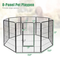 8 Metal Panel Heavy Duty Pet Playpen Dog Fence with Door-48 inches Pet Gate - view 4