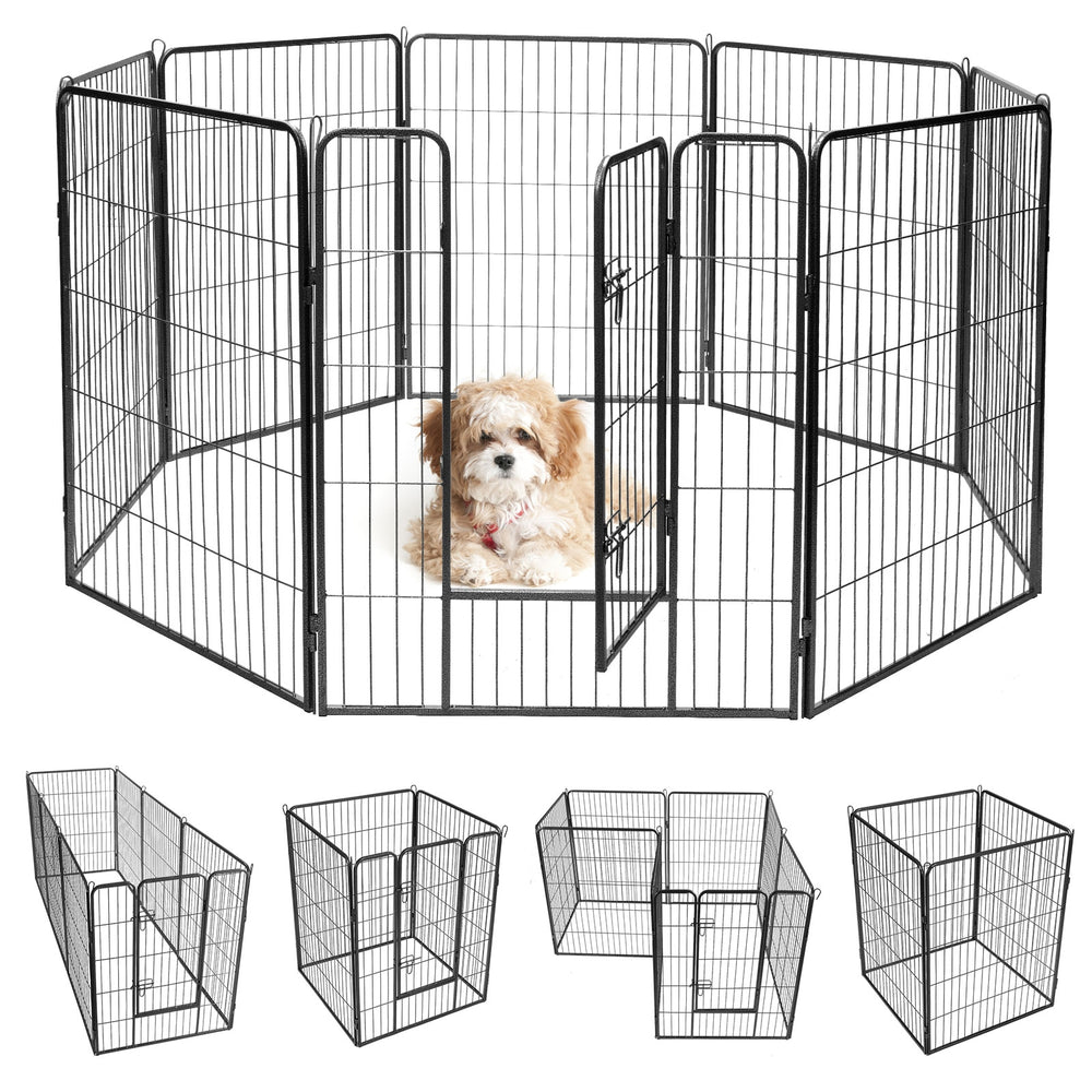 8 Metal Panel Heavy Duty Pet Playpen Dog Fence with Door-48 inches Pet Gate - view 3