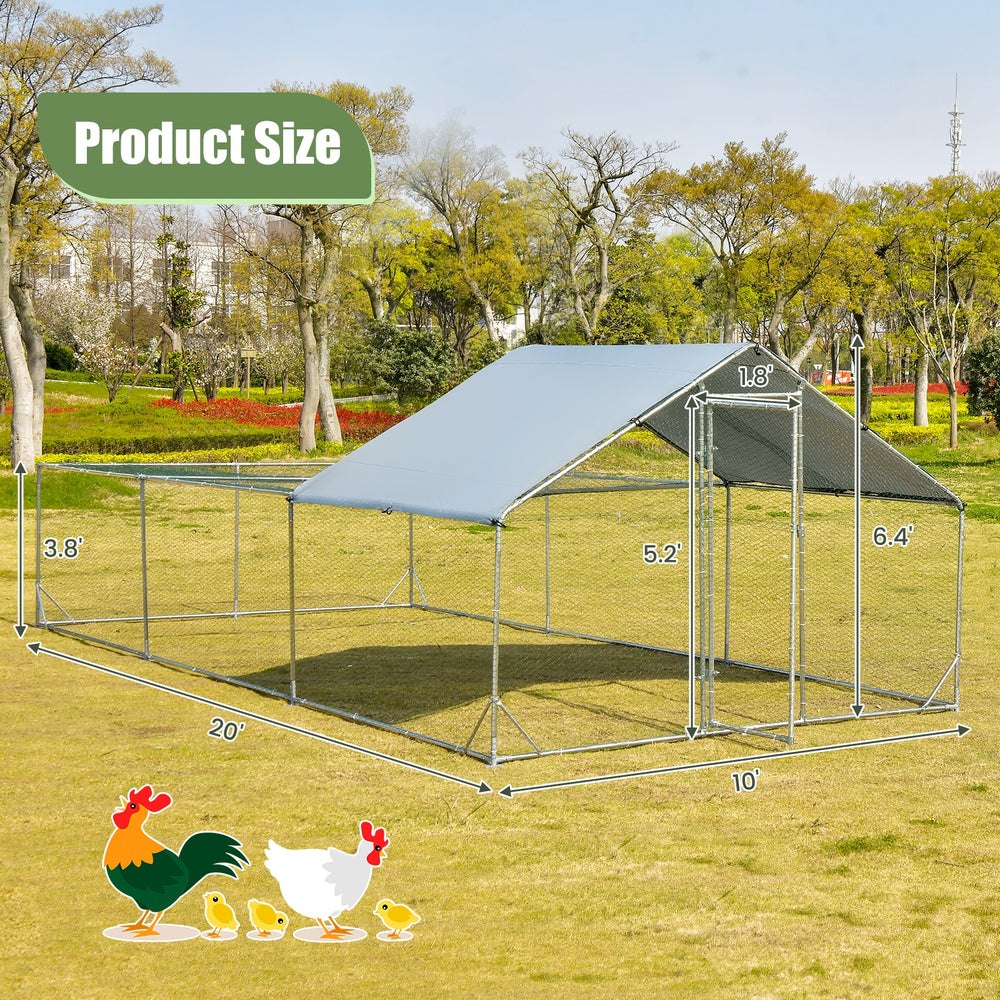 Large Metal Chicken Coop with Waterproof and Sun-proof Cover - view 4
