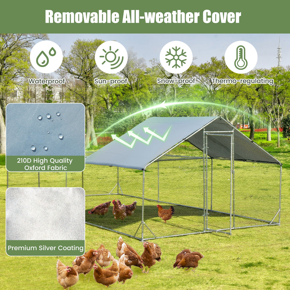 Large Metal Chicken Coop with Waterproof and Sun-proof Cover - view 5