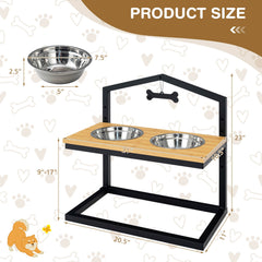 5 Heights Elevated Pet Feeder with 2 Detachable Stainless Steel Bowl - view 4