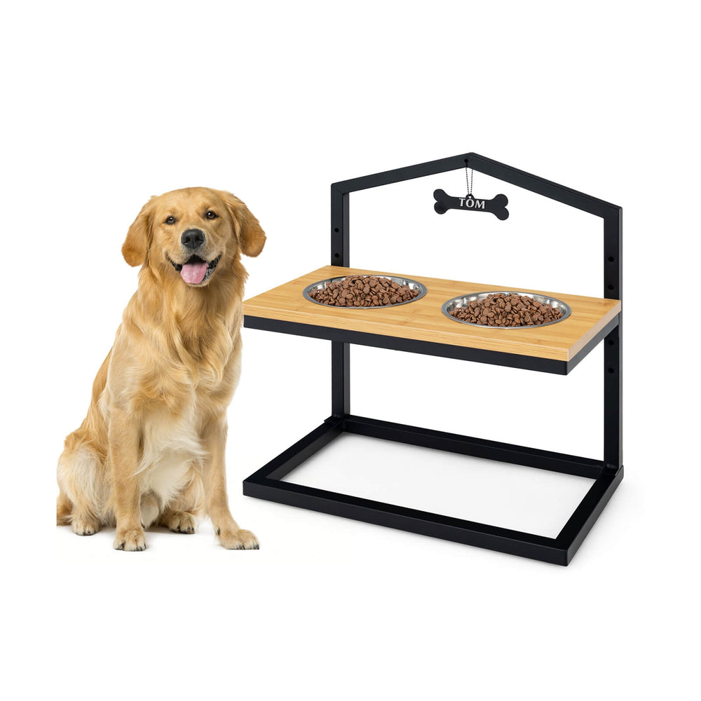 5 Heights Elevated Pet Feeder with 2 Detachable Stainless Steel Bowl - view 7