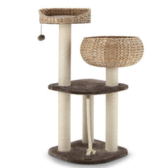 41 Inch Rattan Cat Tree with Napping Perch - view 4
