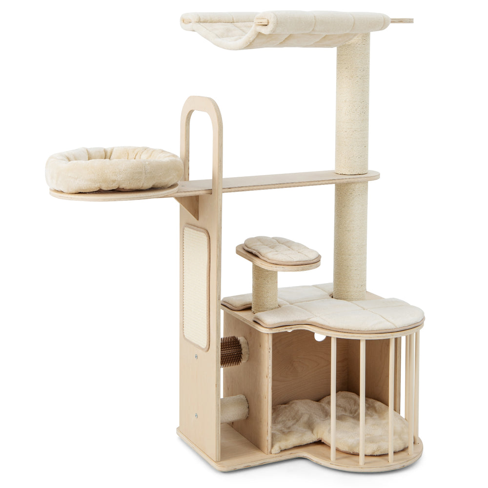 55 Inch Tall Multi-Level Cat Tree with Washable Removable Cushions - view 4