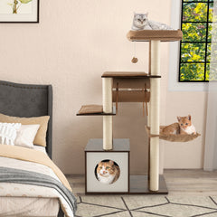 53 Inch Cat Tree with Condo and Swing Tunnel - view 3