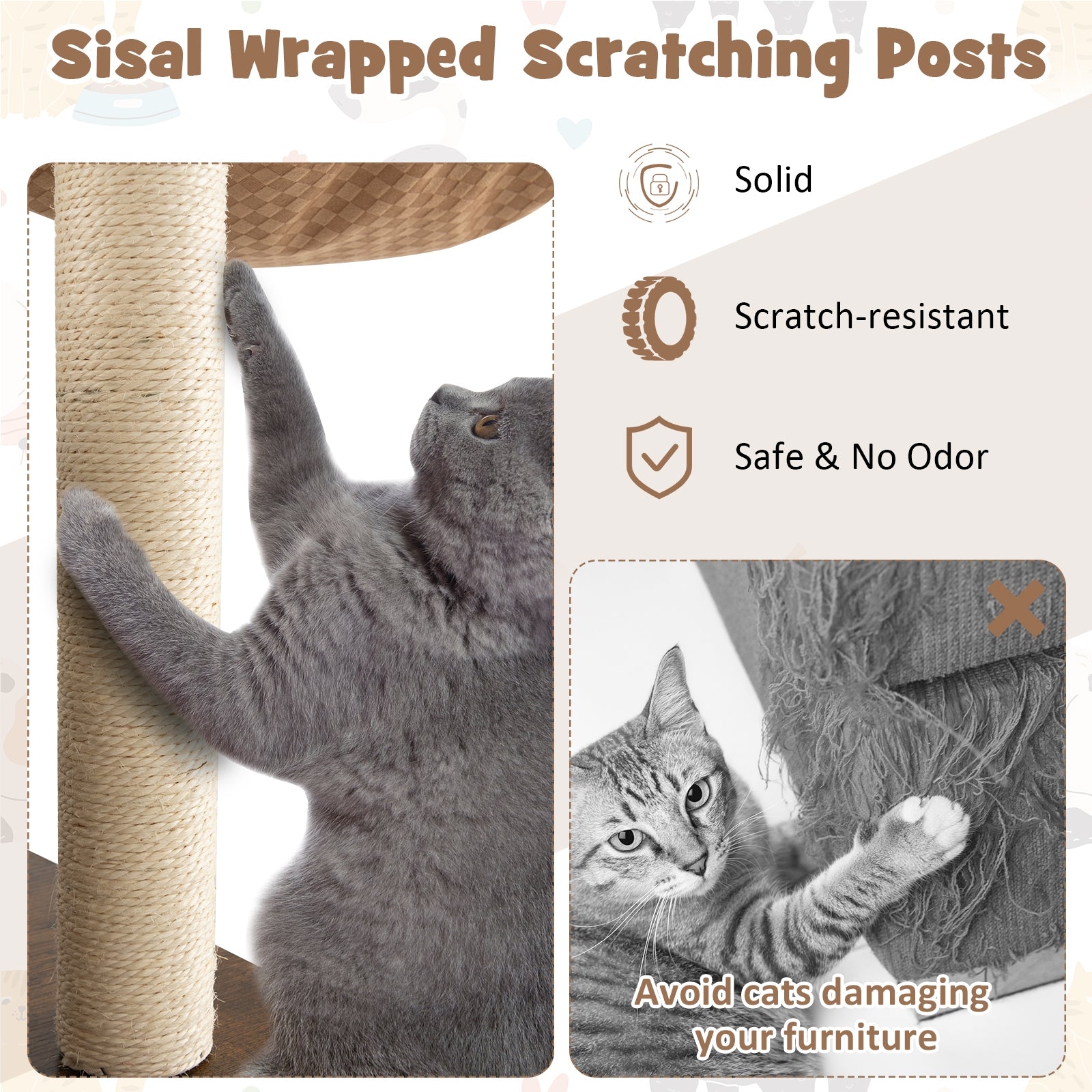 53 Inch Cat Tree with Condo and Swing Tunnel - view 8