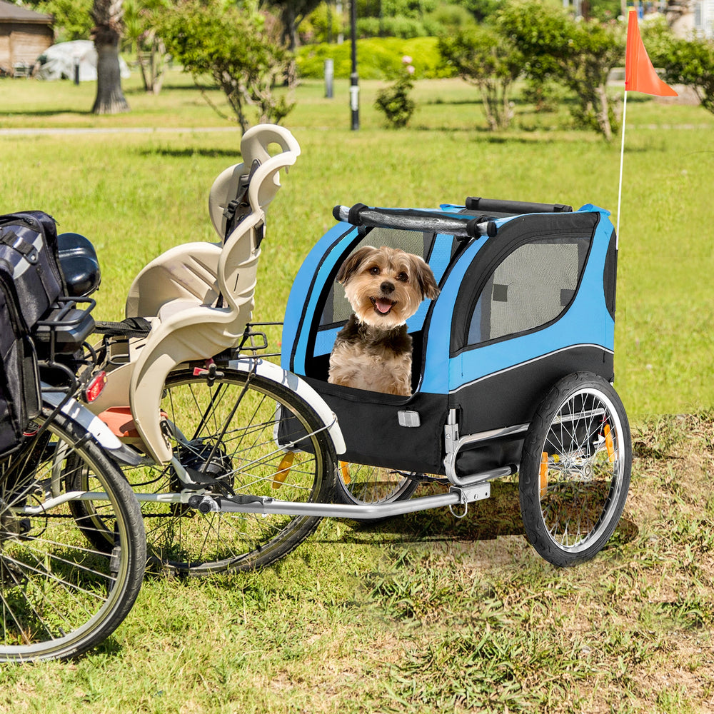 Dog Bike Trailer Foldable Pet Cart with 3 Entrances for Travel Pet Wagon - view 3
