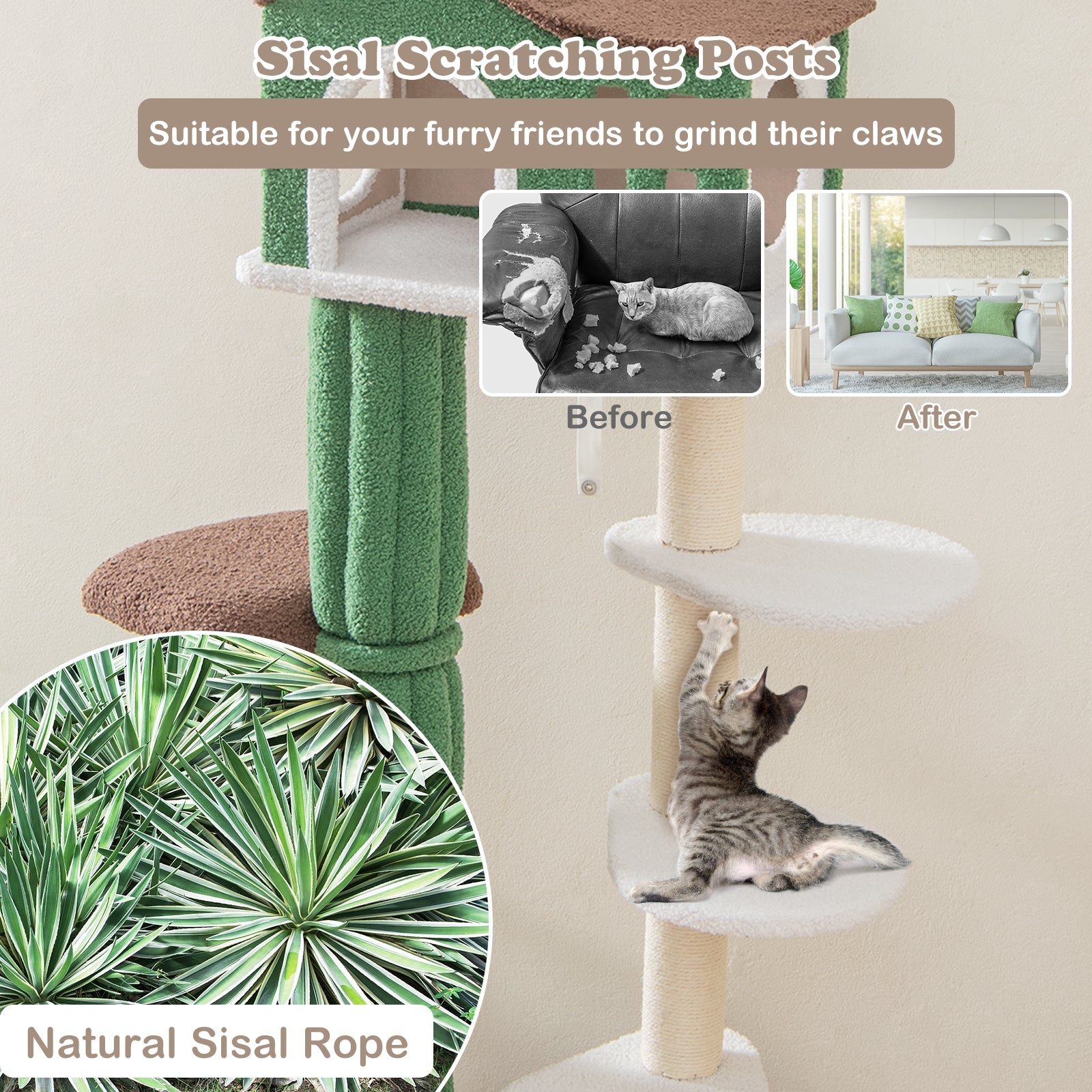 Multi-level Cat Tree with Condo and Anti-tipping Device - view 7