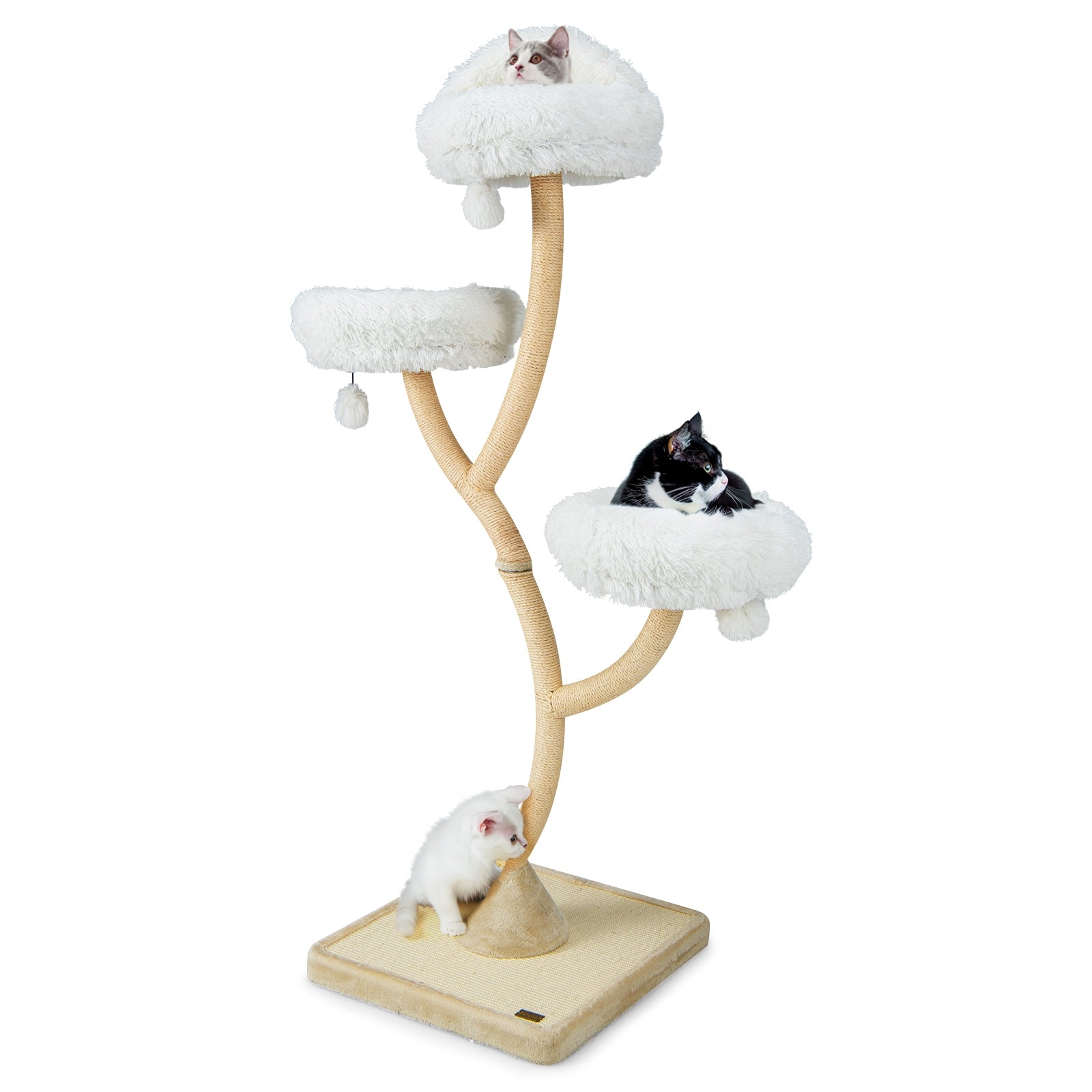 70 Inch Tall Cat Tree 4-Layer Cat Tower with 3 Perches and Dangling Balls - view 4