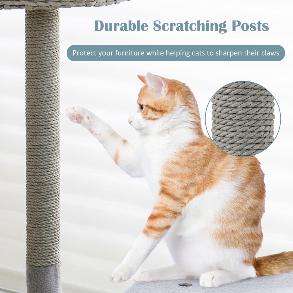 42 Inch Cat Tree with Curved Metal Supporting Frame and Sisal Scratching Board - view 8