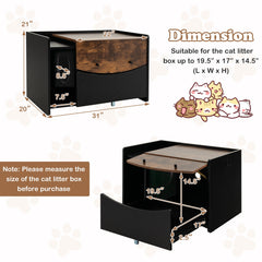 Cat Litter Box Enclosure with Pull-out Drawer Cat House - view 4