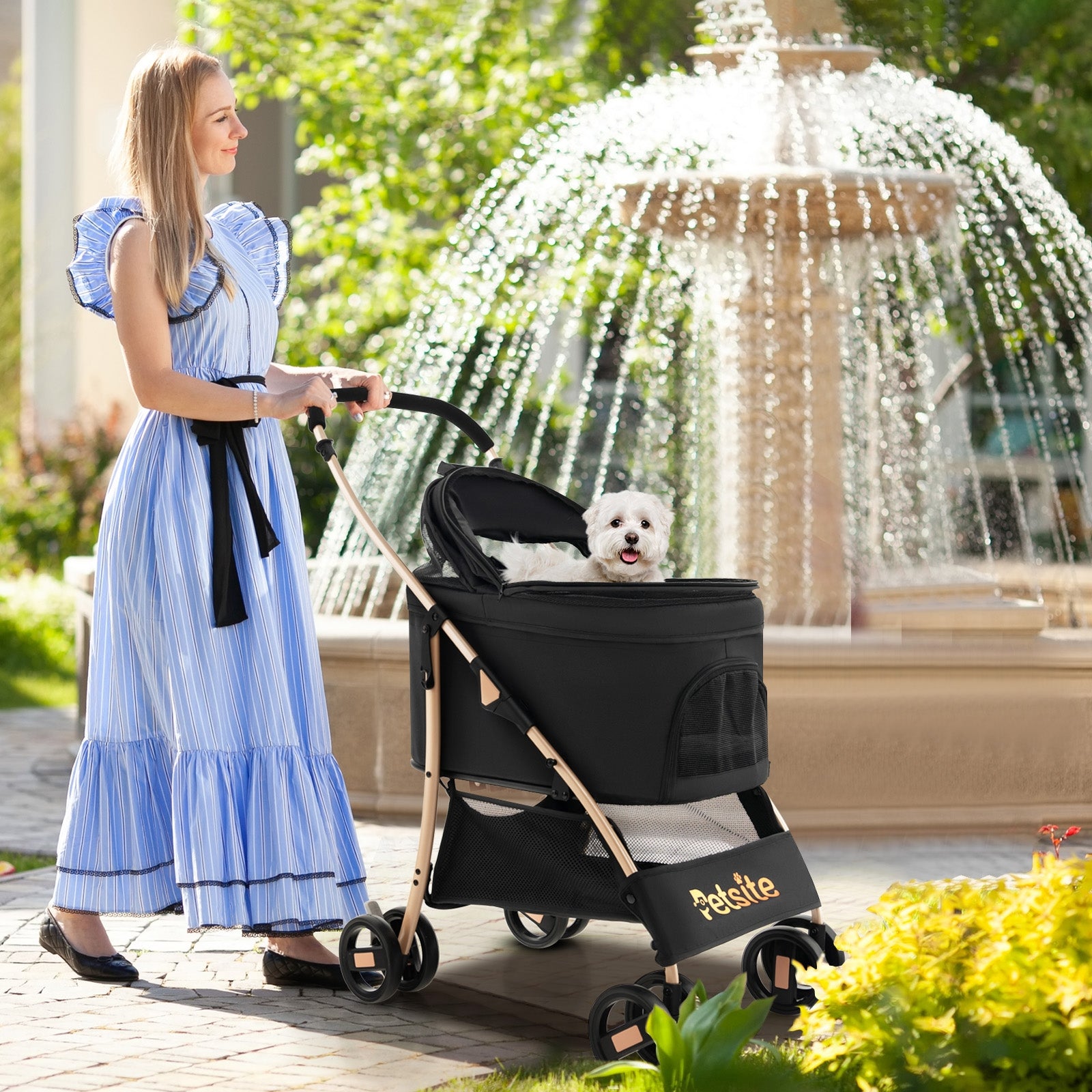 3-In-1 Pet Stroller with Removable Car Seat Carrier - view 2