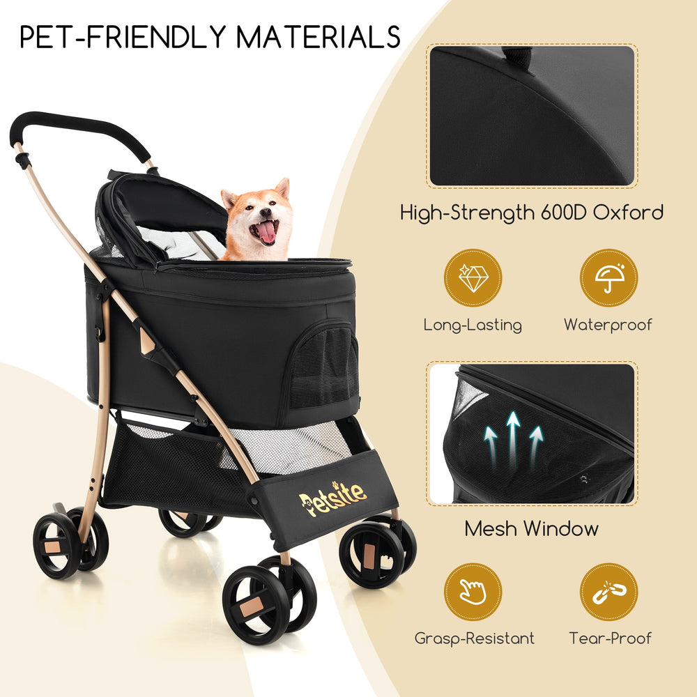3-In-1 Pet Stroller with Removable Car Seat Carrier - view 6