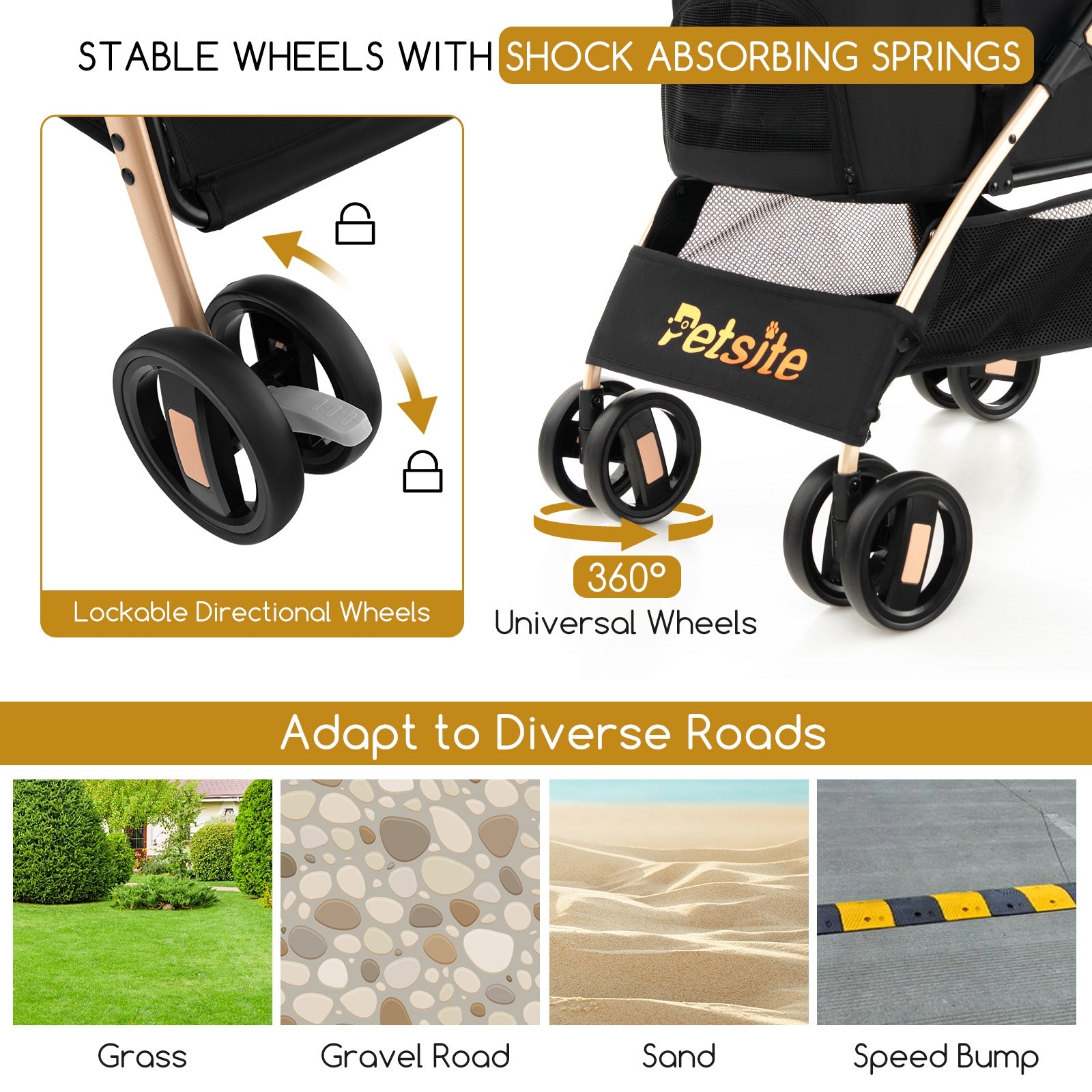 3-In-1 Pet Stroller with Removable Car Seat Carrier - view 7