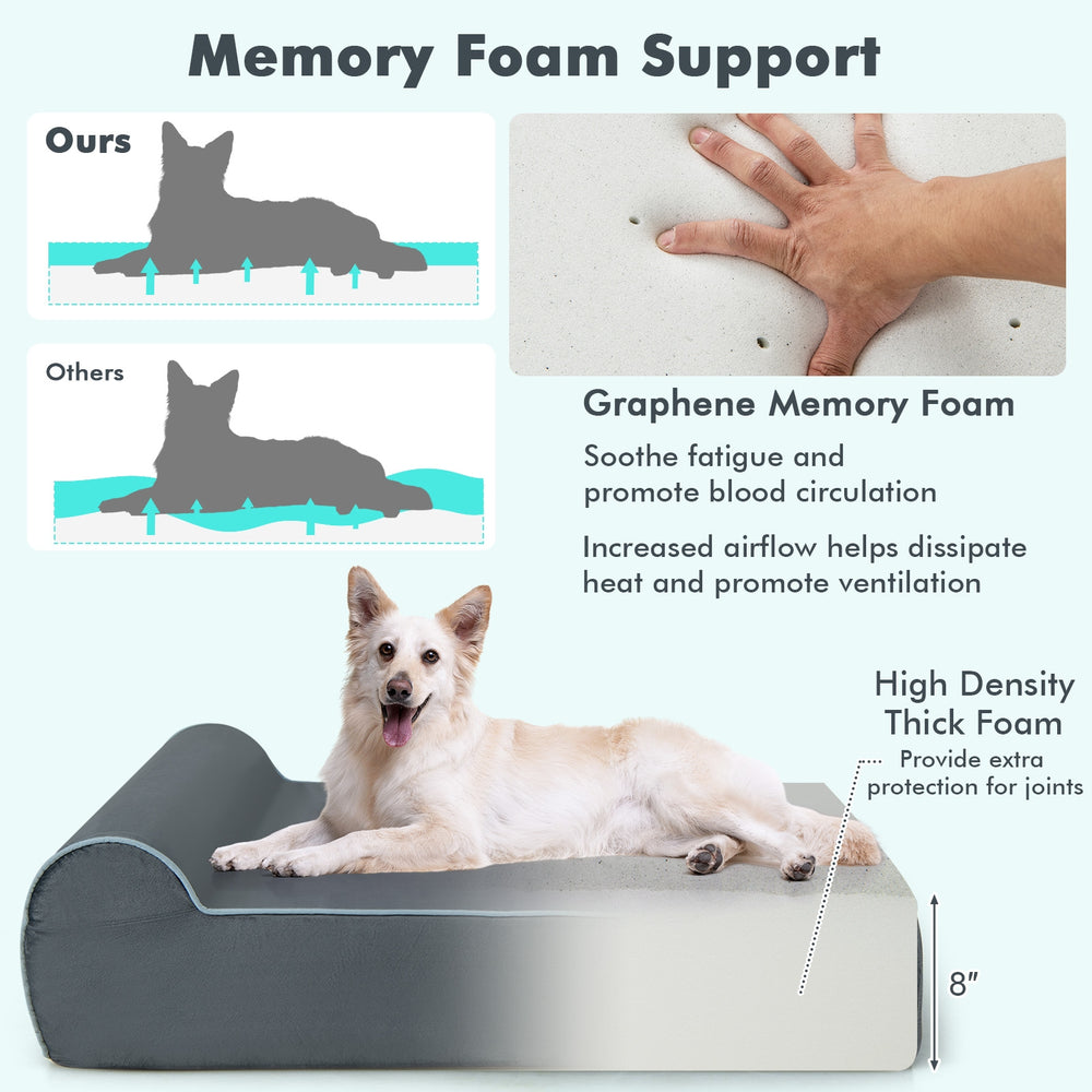 Orthopedic Dog Bed with Headrest and Removable Washable Cover - view 6