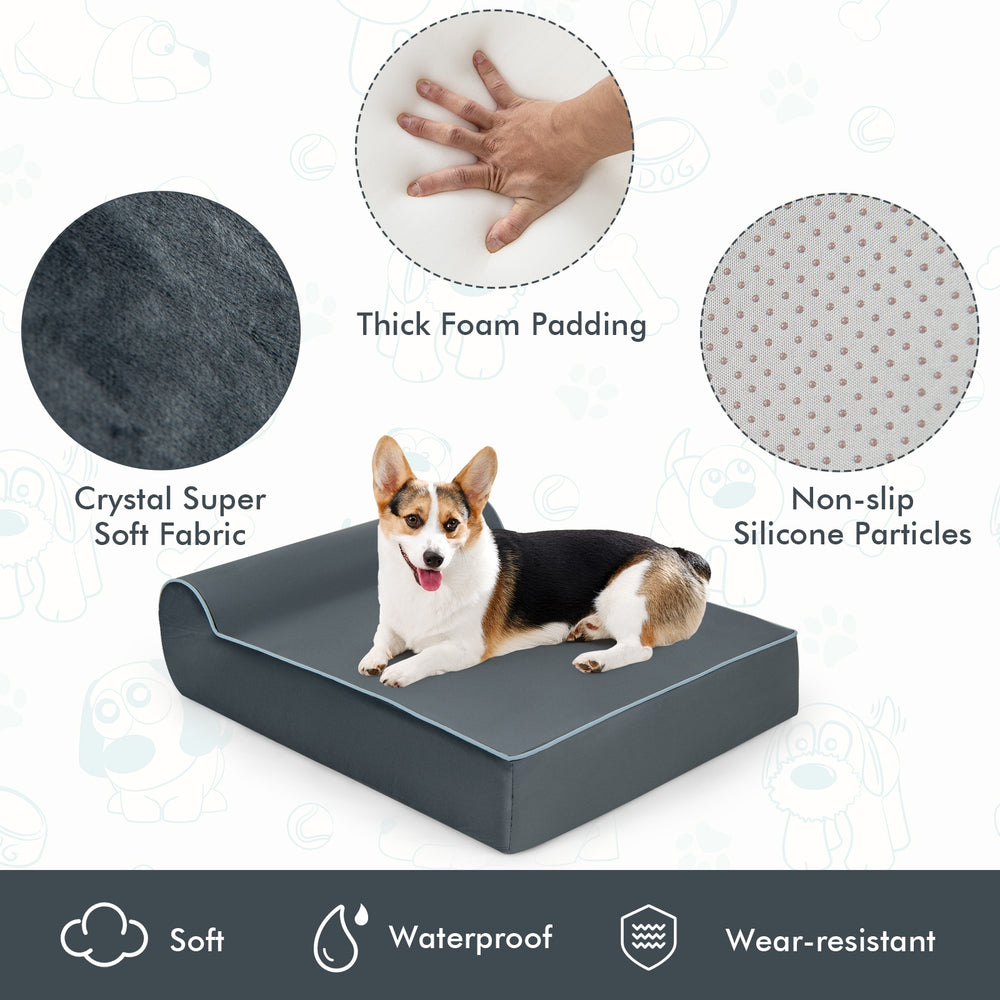 Orthopedic Dog Bed with Headrest and Removable Washable Cover - view 8