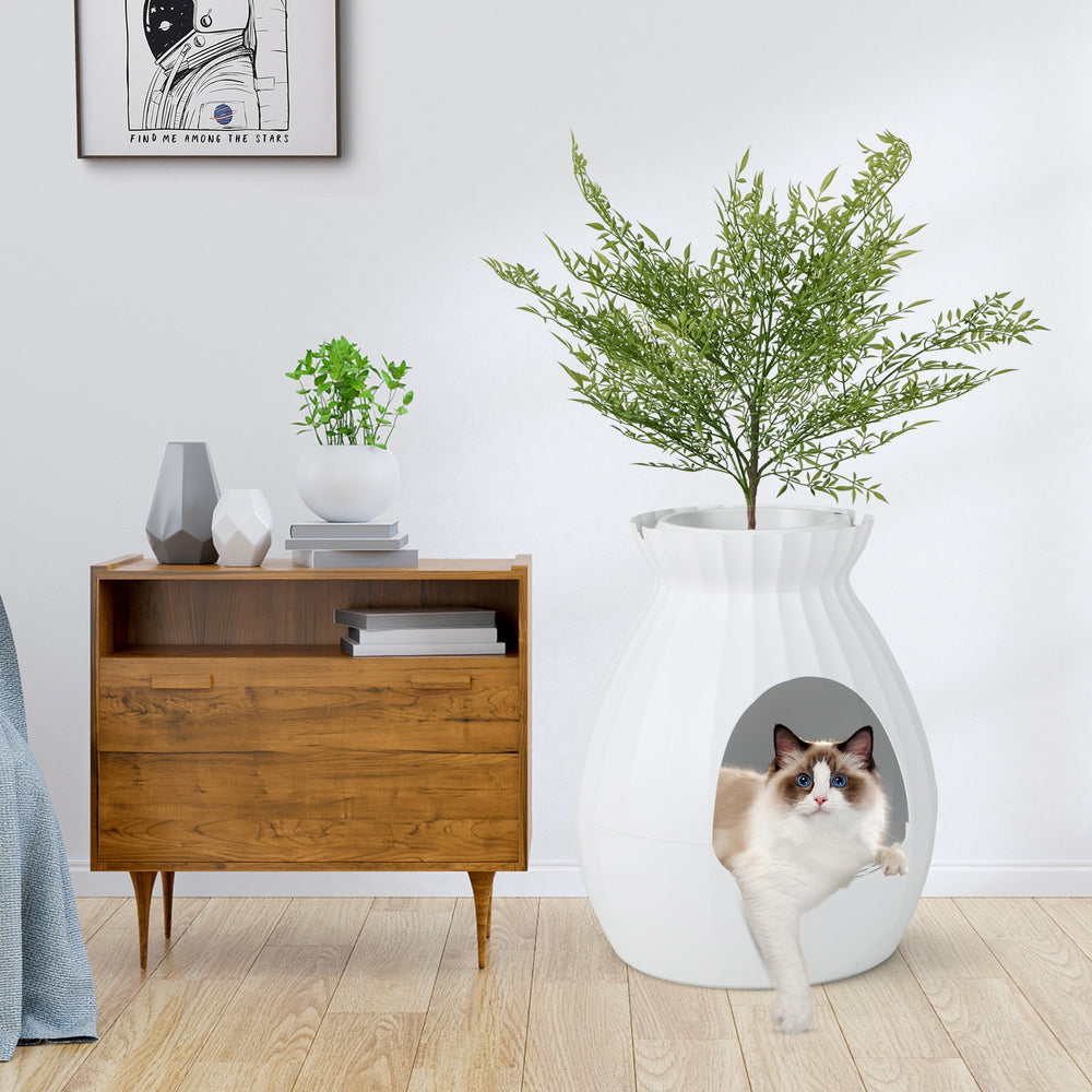 Smart Plant Cat Litter Box with Electronic Odor Removal and Sterilization Cat - view 2
