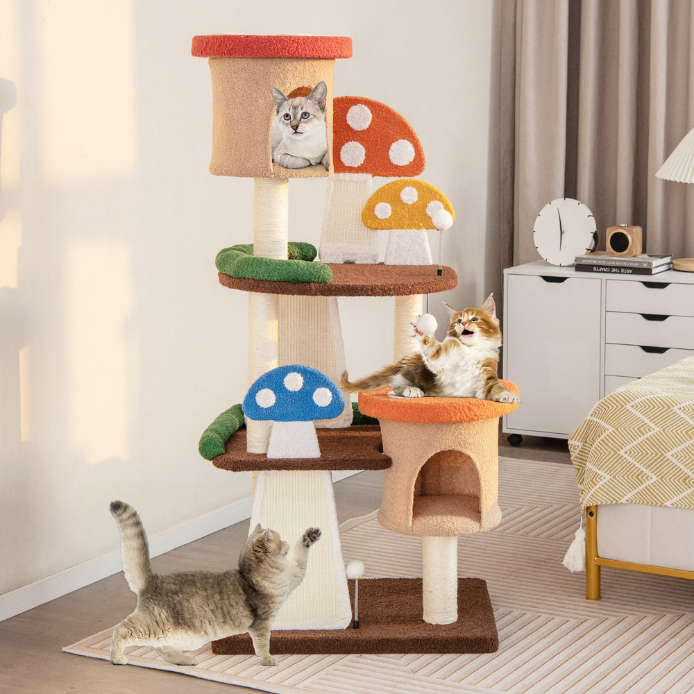 4-In-1 Cat Tree with 2 Condos and Platforms for Indoors - view 2