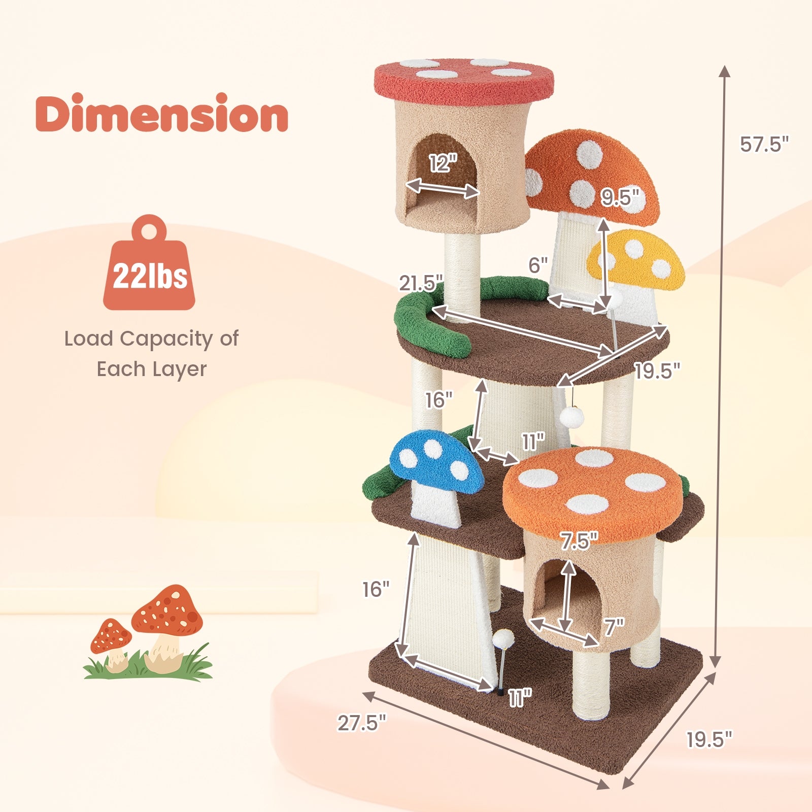 4-In-1 Cat Tree with 2 Condos and Platforms for Indoors - view 5