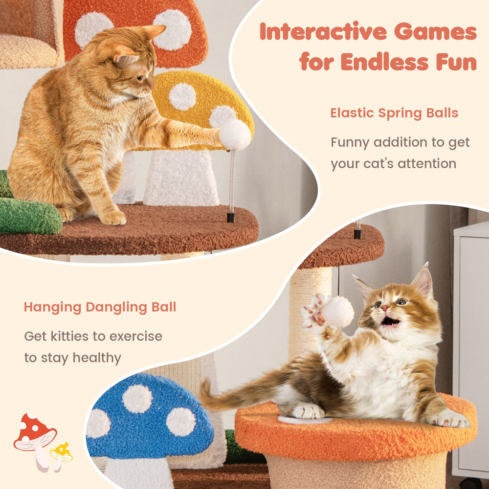 4-In-1 Cat Tree with 2 Condos and Platforms for Indoors - view 7
