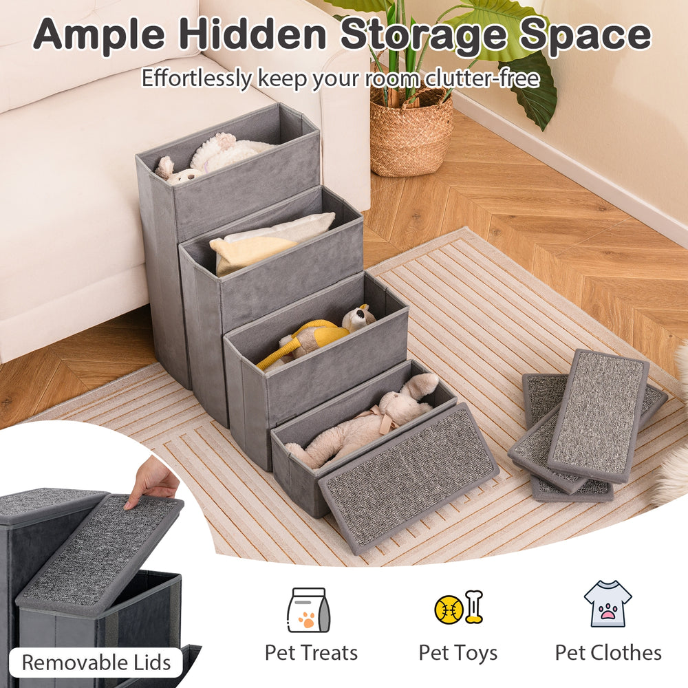 4-Step Dog Stairs Non-slip Foldable Dog Ramp with Adjustable Steps - view 7