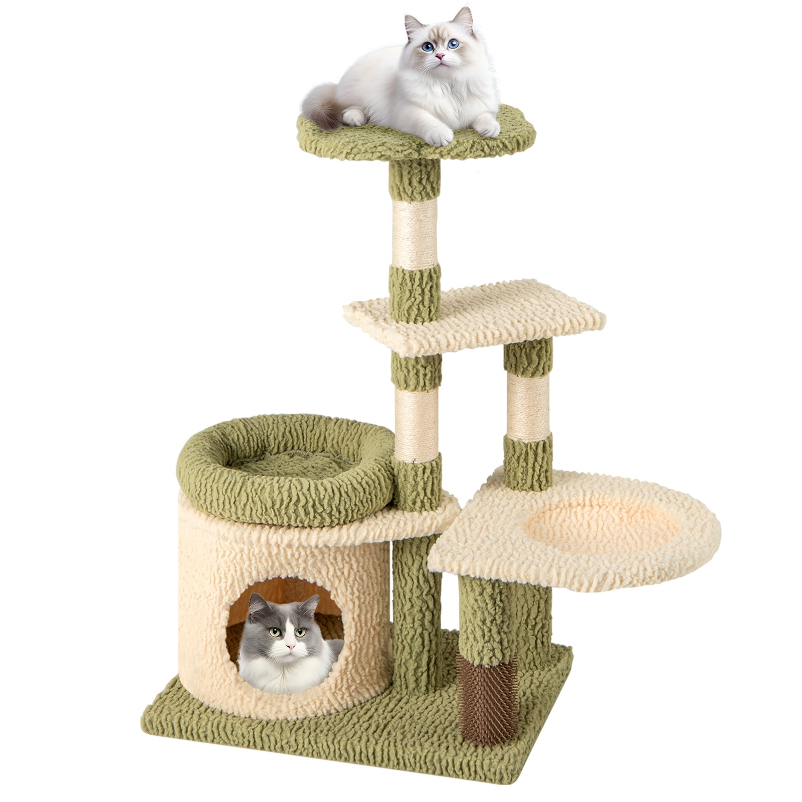 38 Inch Tall Multi-Level Aesthetic Kitten Tower with Condo and Bed Cat Tree - view 4