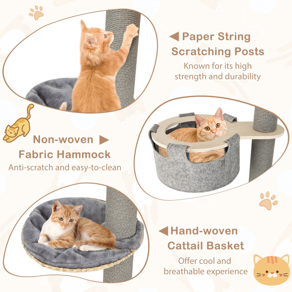 6-tier Floor-to-Ceiling Cat Tree 100-110 Inches Adjustable Height - view 6