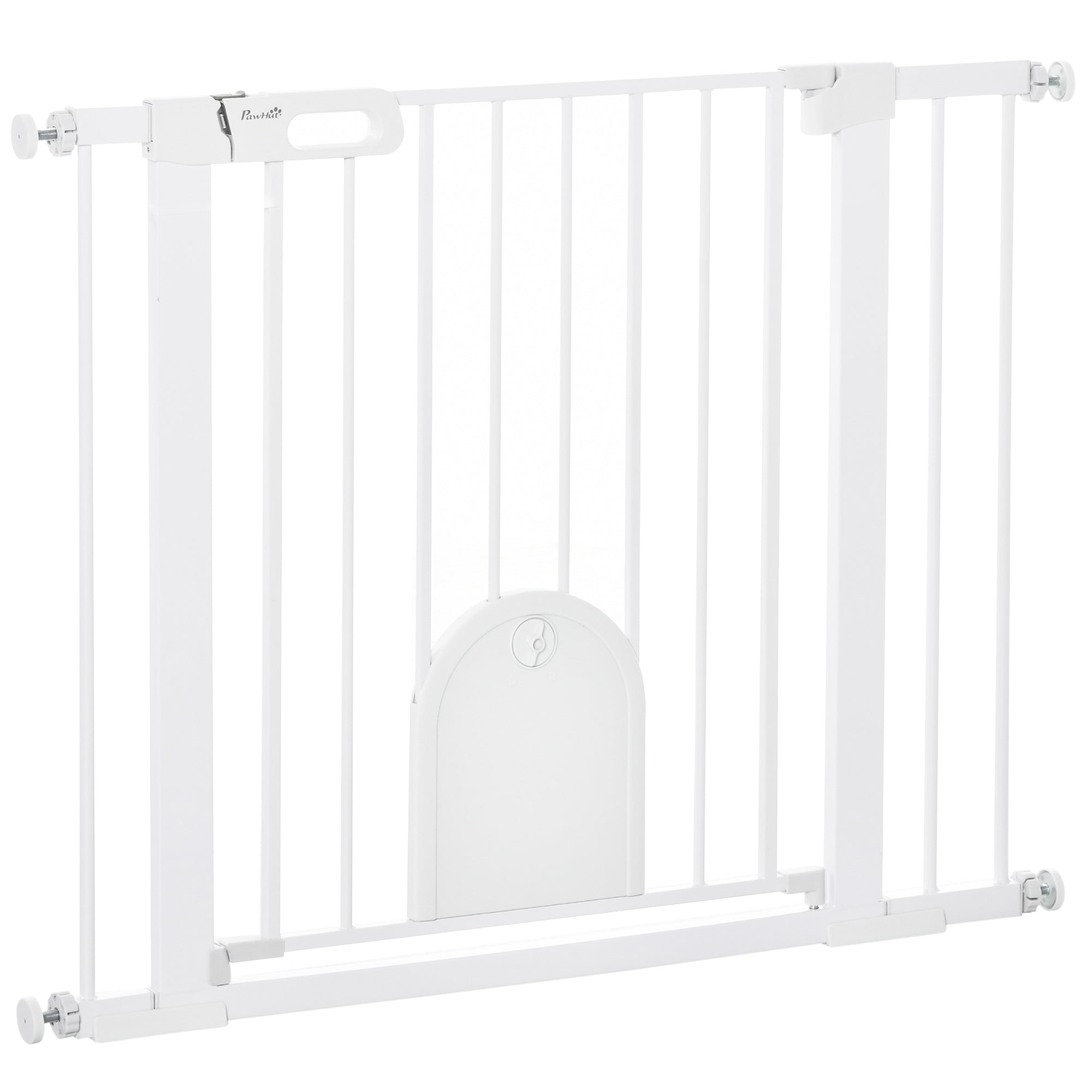 30"-41" Extra Wide Pet Gate Barrier with Small Door, 30"H Dog Gate with Safety