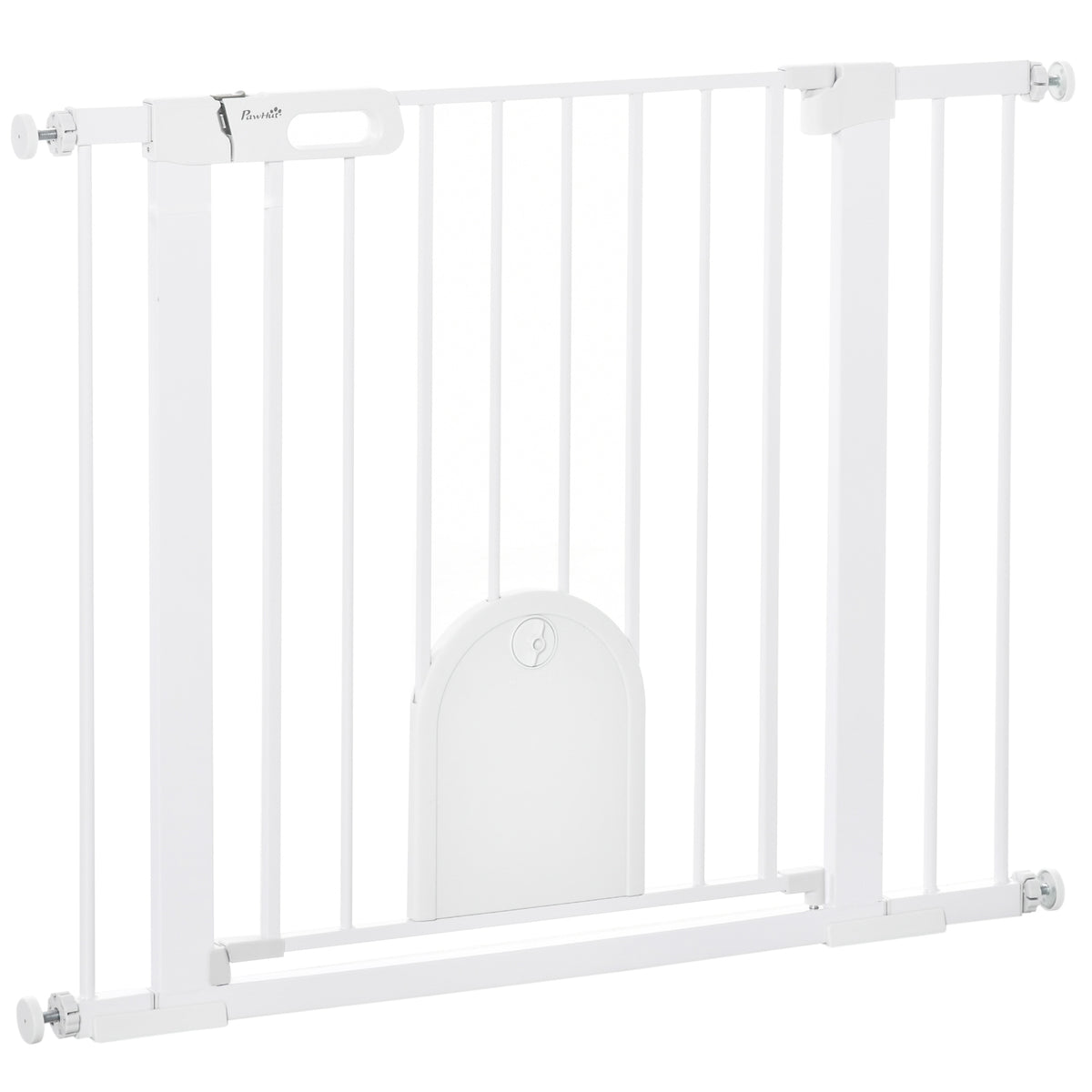 30"-41" Extra Wide Pet Gate Barrier with Small Door, 30"H Dog Gate with Safety