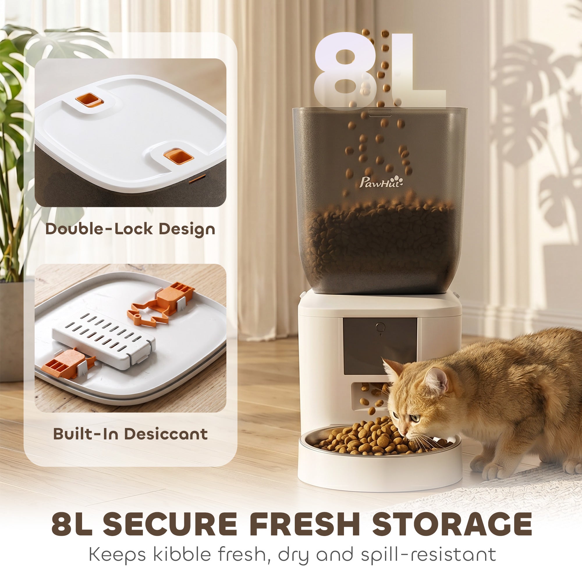 Automatic Cat Feeder, 2.4G WiFi, Smart APP Control 8L Pet Feeder Dispenser 1-10 - view 5