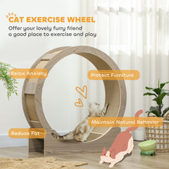 36" Cat Wheel for Indoor Cats with Brake, Scratching Pads Cat Furniture - view 3