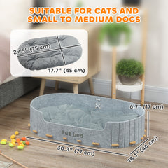 Dog Bed, Cat Bed with Washable Removable Cushion, Scratch-Resistant, Felt Cat - view 2