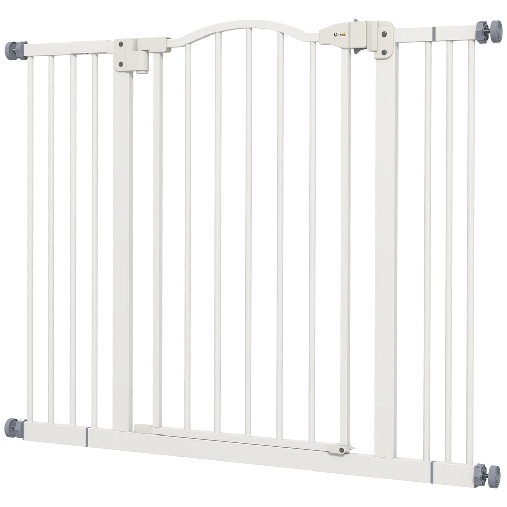 Extra Tall Dog Gate with Door, Pressure Fit, Auto Close, Double Locking