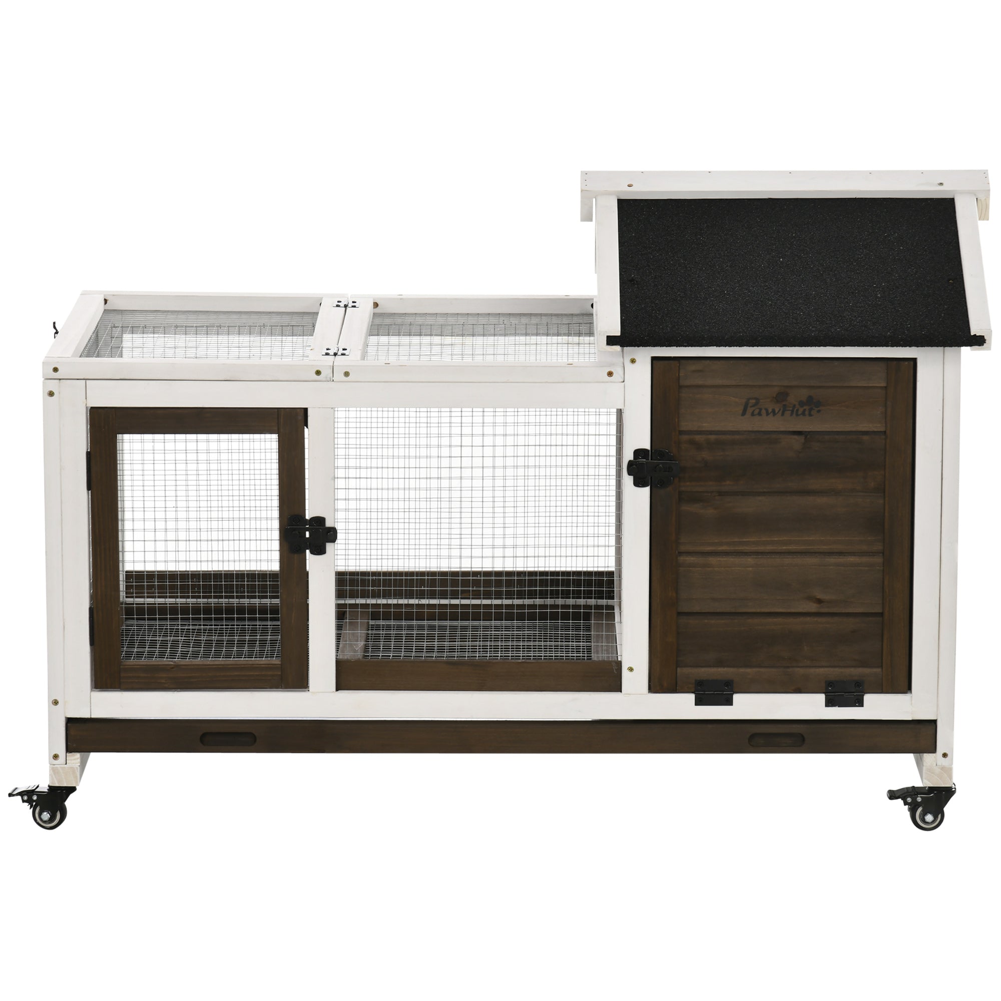 Rabbit Cage with Wheels, Ramp, Run, Tray for Indoor Outdoor, Suitable