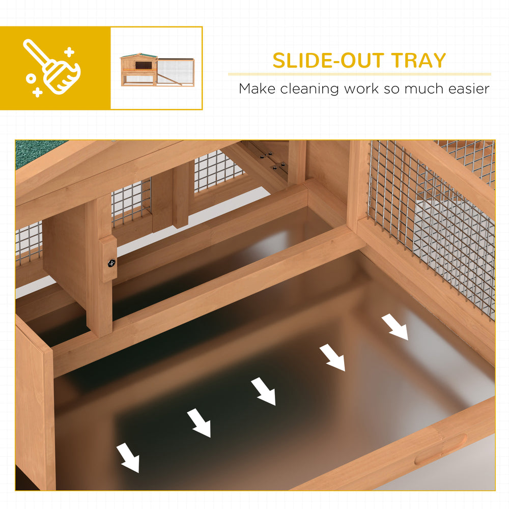 62'' L 2-Story Rabbit Hutch Bunny Cage Small Animal House with Pull Out Tray - view 5