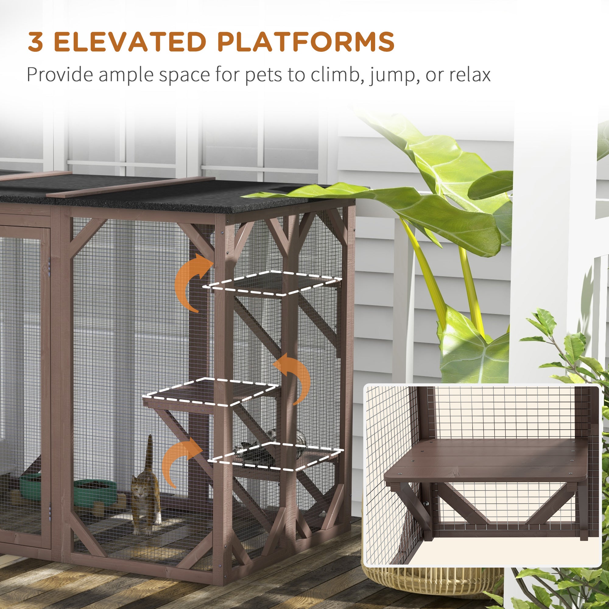 71"L Catio Outdoor Cat Enclosure, Indoor Cat Cage, Pet House, Small Animal - view 5