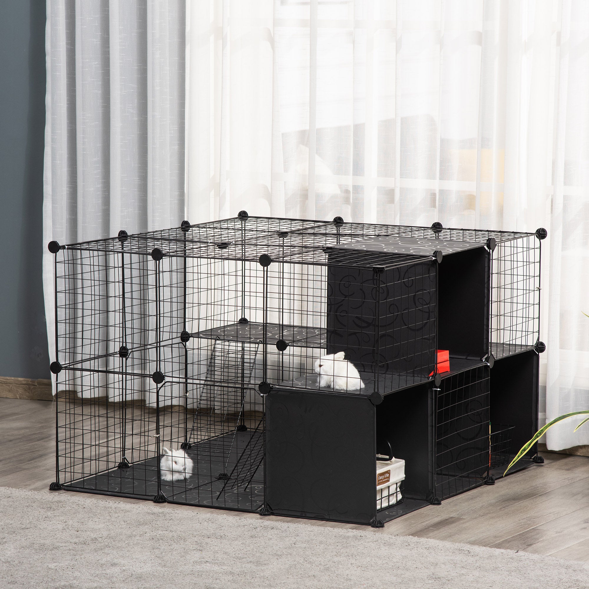 56 Panels Pet Playpen Small Animal Cage for Rabbit Small Animal Habitat - view 7