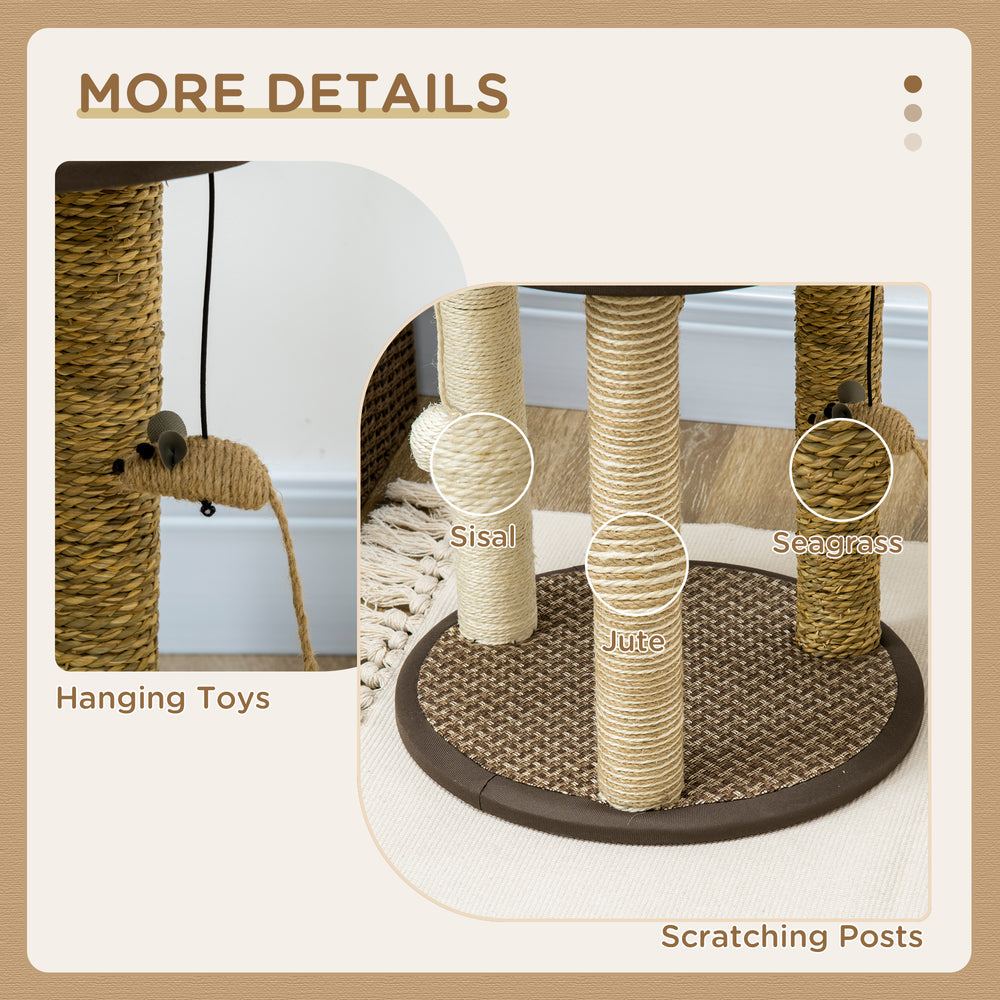 17" Cat Tree, Kitty Activity Centre with Hanging Toys, Cat Tower with Jute - view 4