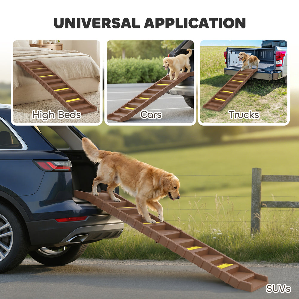 Foldable Dog Car Ramp, Dog Ramp with Anti-Slip Steps, Pet Stairs for Senior - view 6