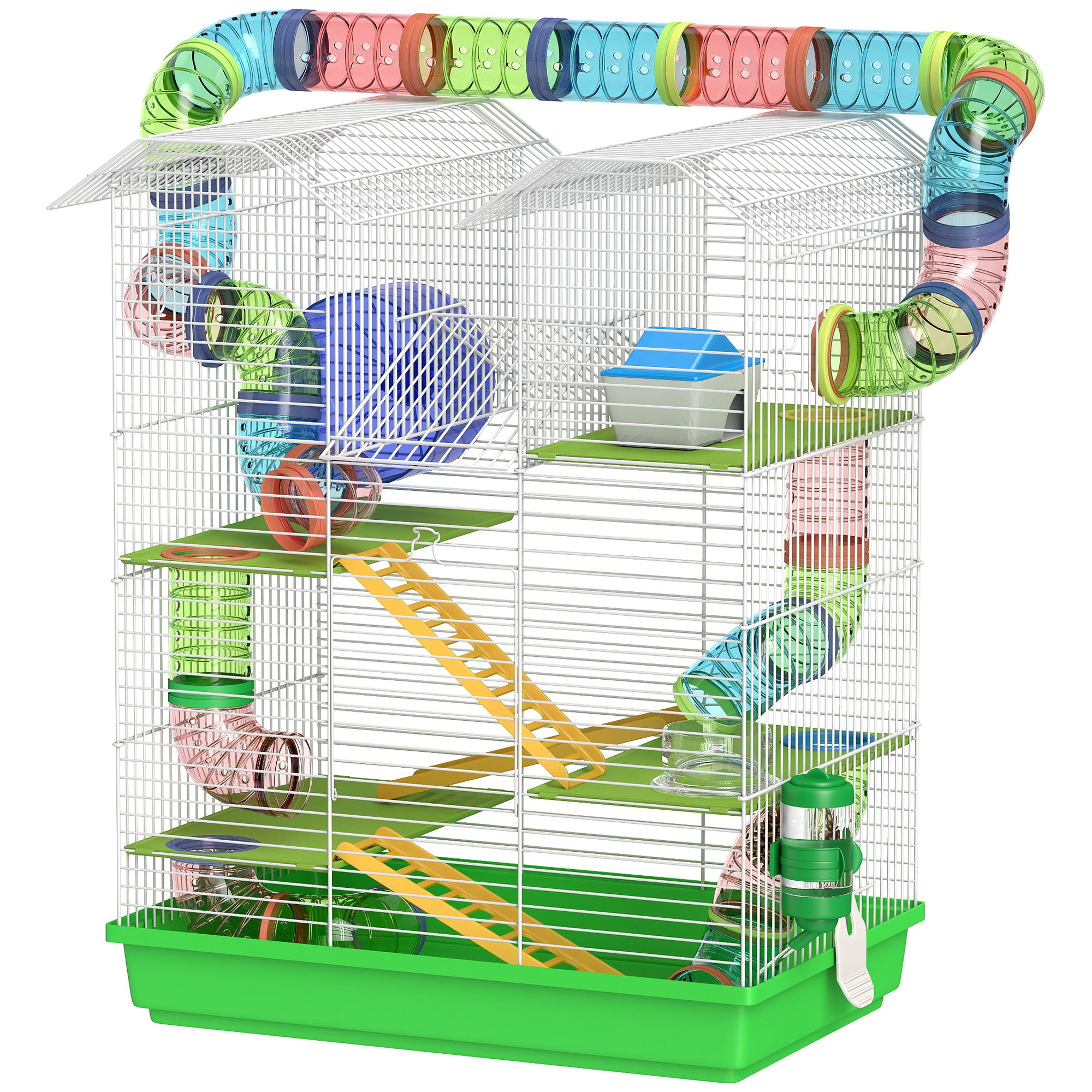 18.5" Hamster Cage, 5 Tiers Small Animal House with Tunnel Tube System