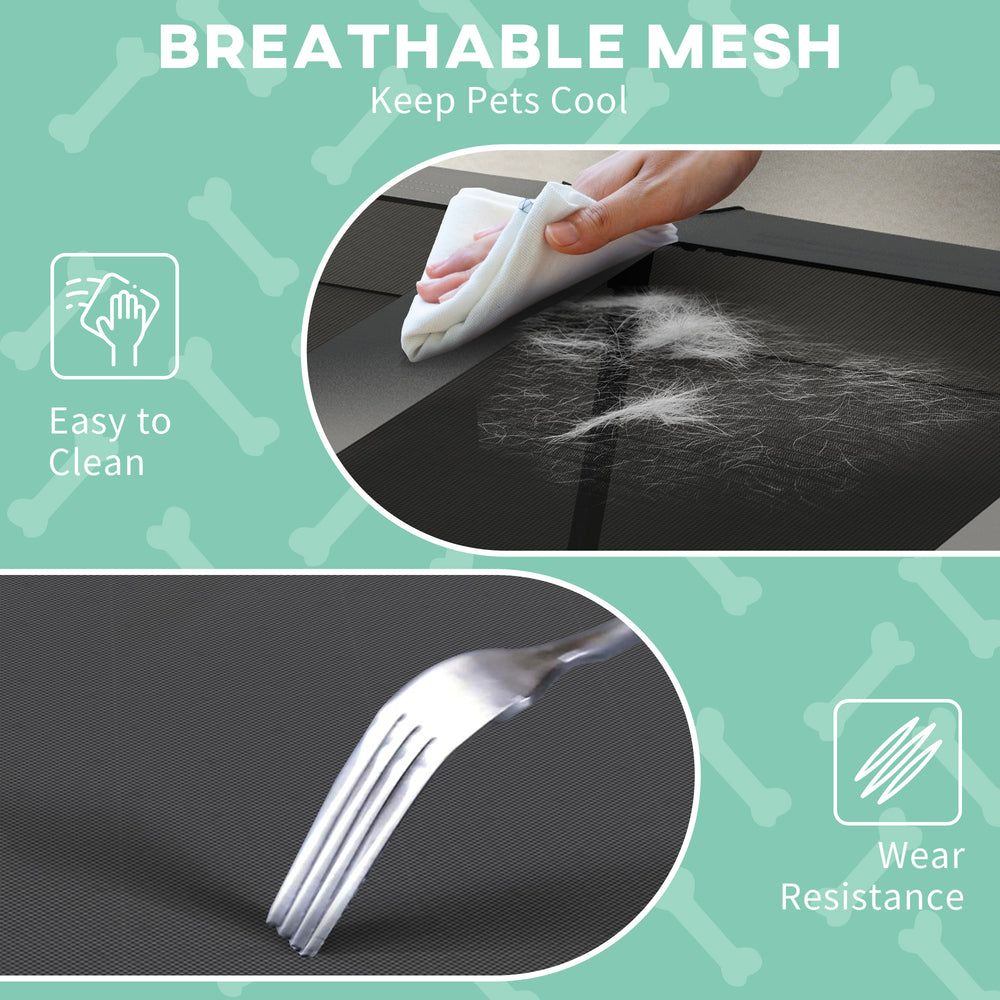 Raised Dog Bed Cooling Dog Cot w/ Canopy Washable Breathable Mesh, for Large - view 5