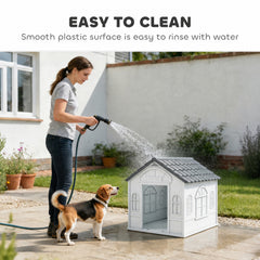 26" Plastic Dog House Outdoor with Air Vents, for Small Medium Dogs Dog Crate - view 4