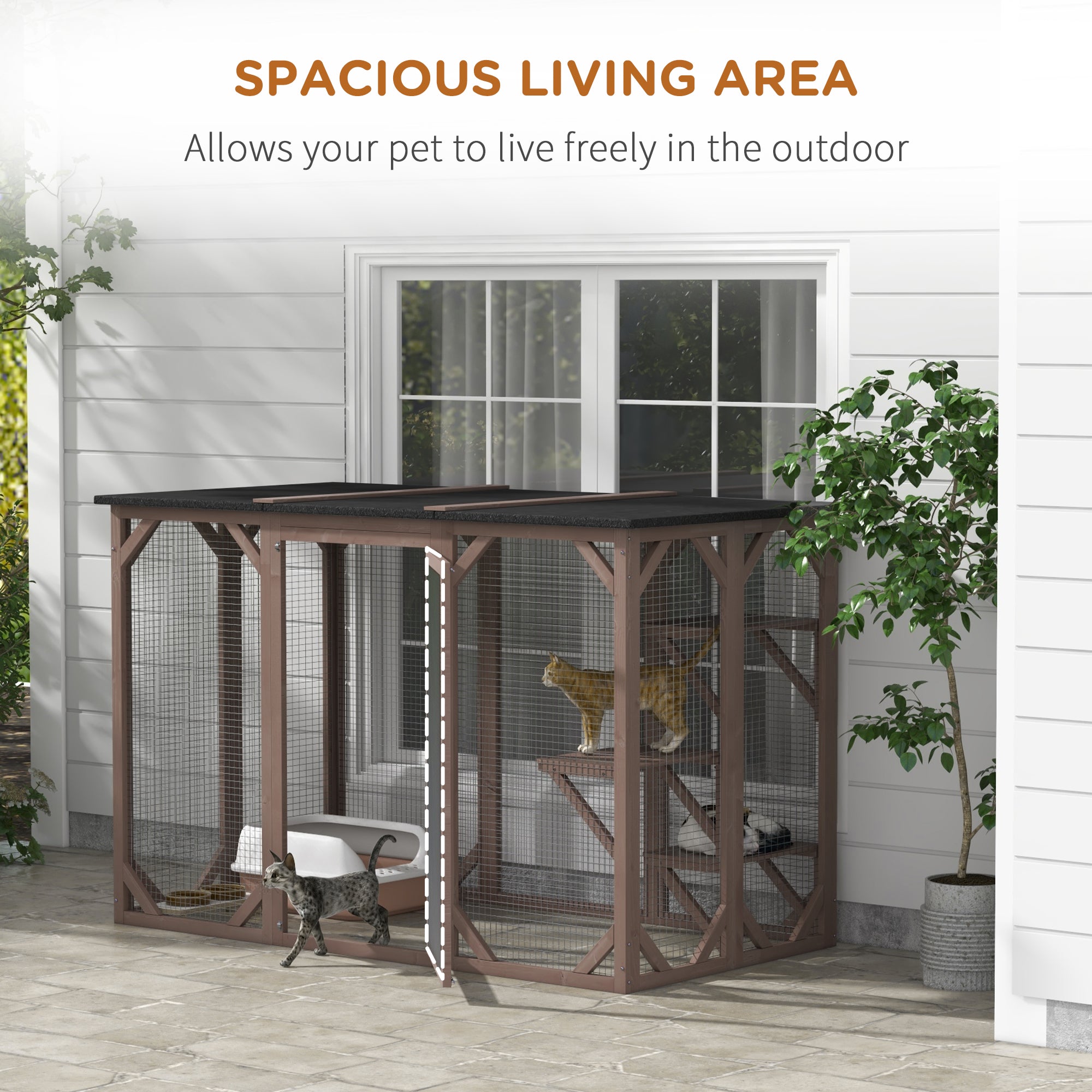 71"L Catio Outdoor Cat Enclosure, Indoor Cat Cage, Pet House, Small Animal - view 6