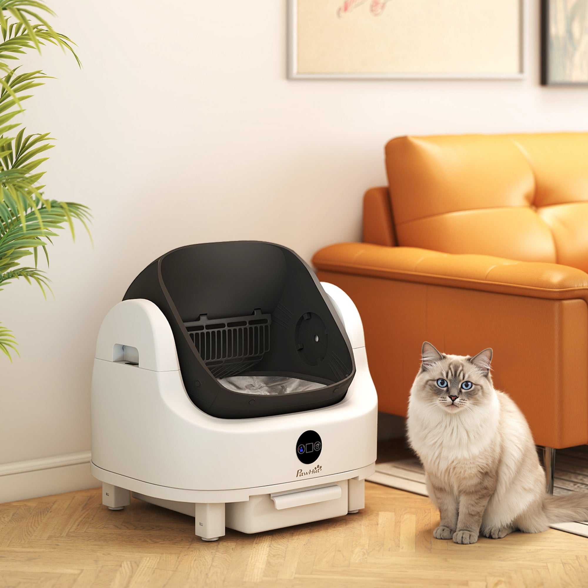 Open-Top Self Cleaning Cat Litter Box, Automatic Cat Litter Box with Integrated - view 7
