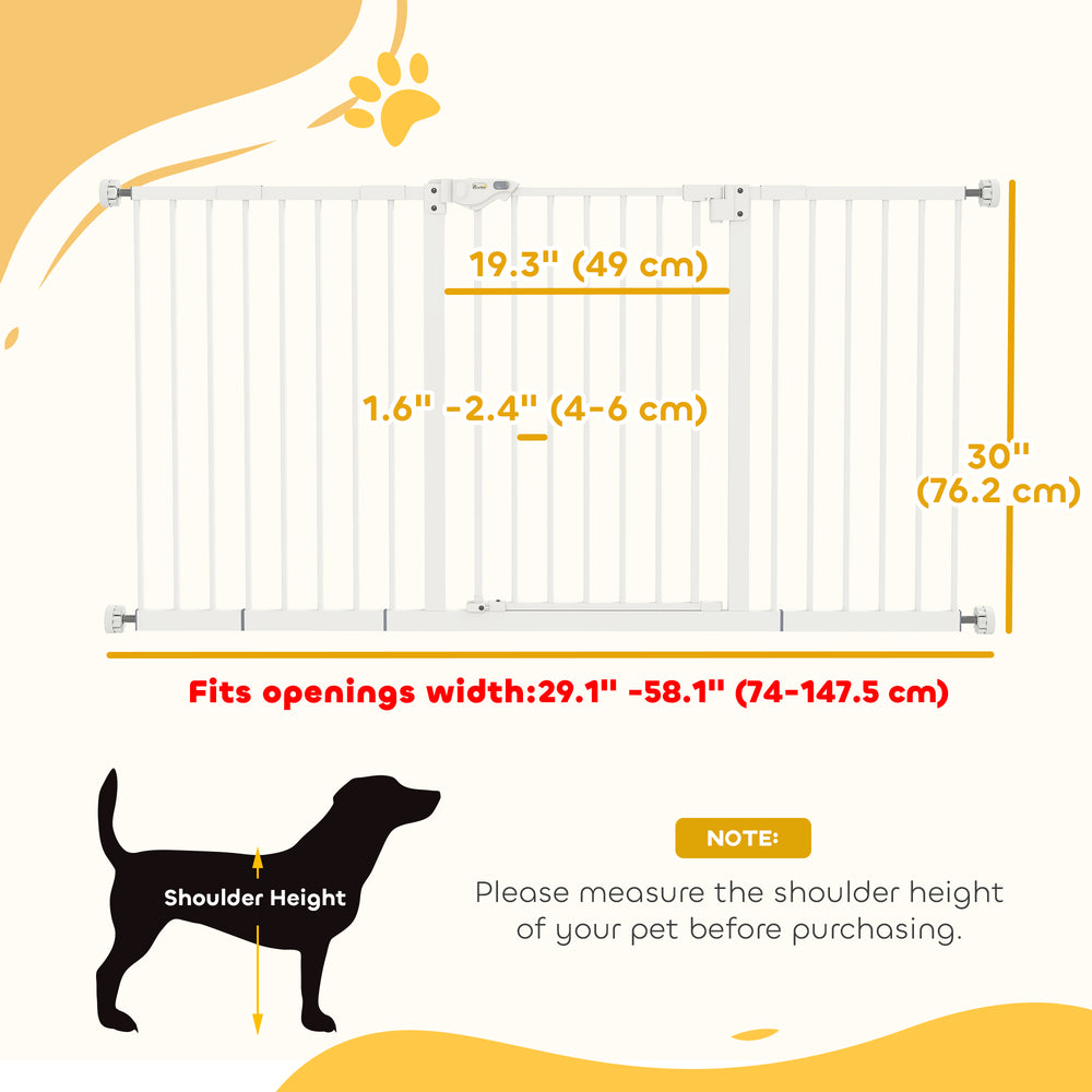 30 Inch Tall Pet Gate with Door Dog Gate and Barrier Indoor for Stairs - view 2