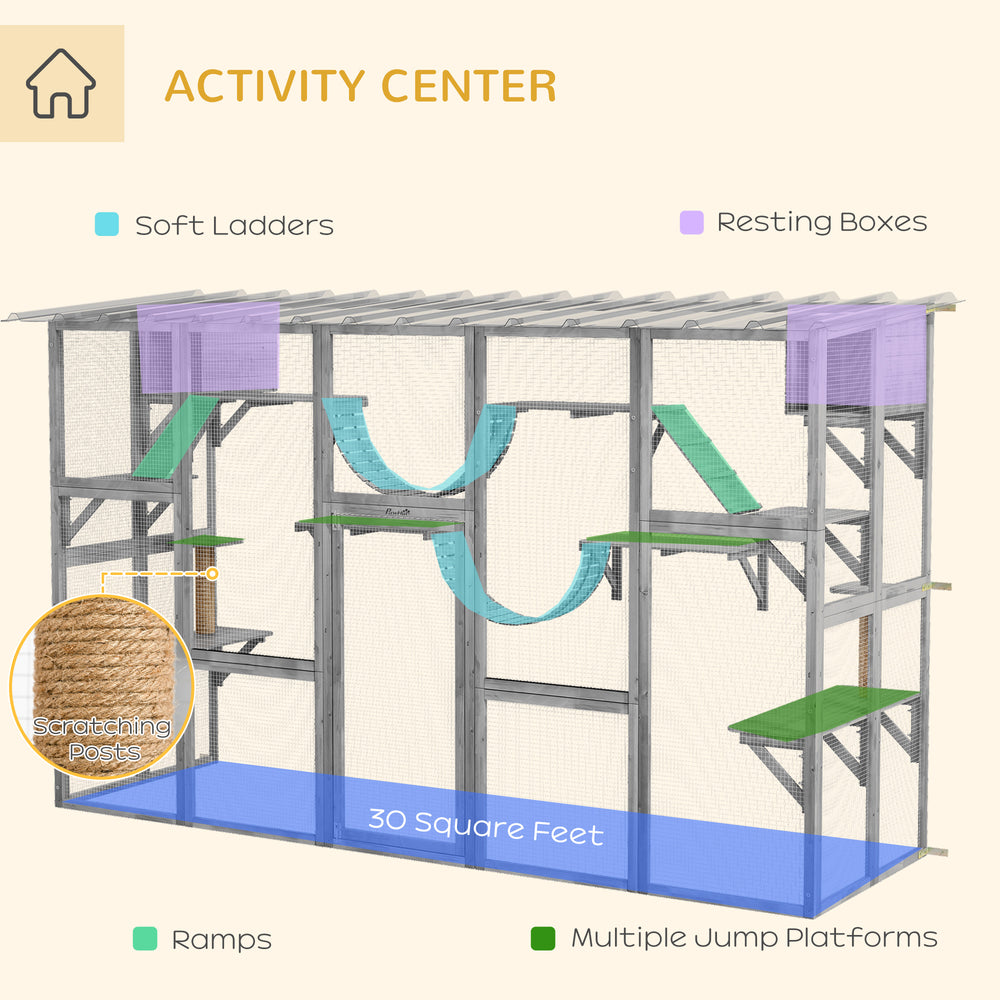Large Outdoor Catio with Condos, Platforms, Doors, Ladders, Weather-Resistant - view 4