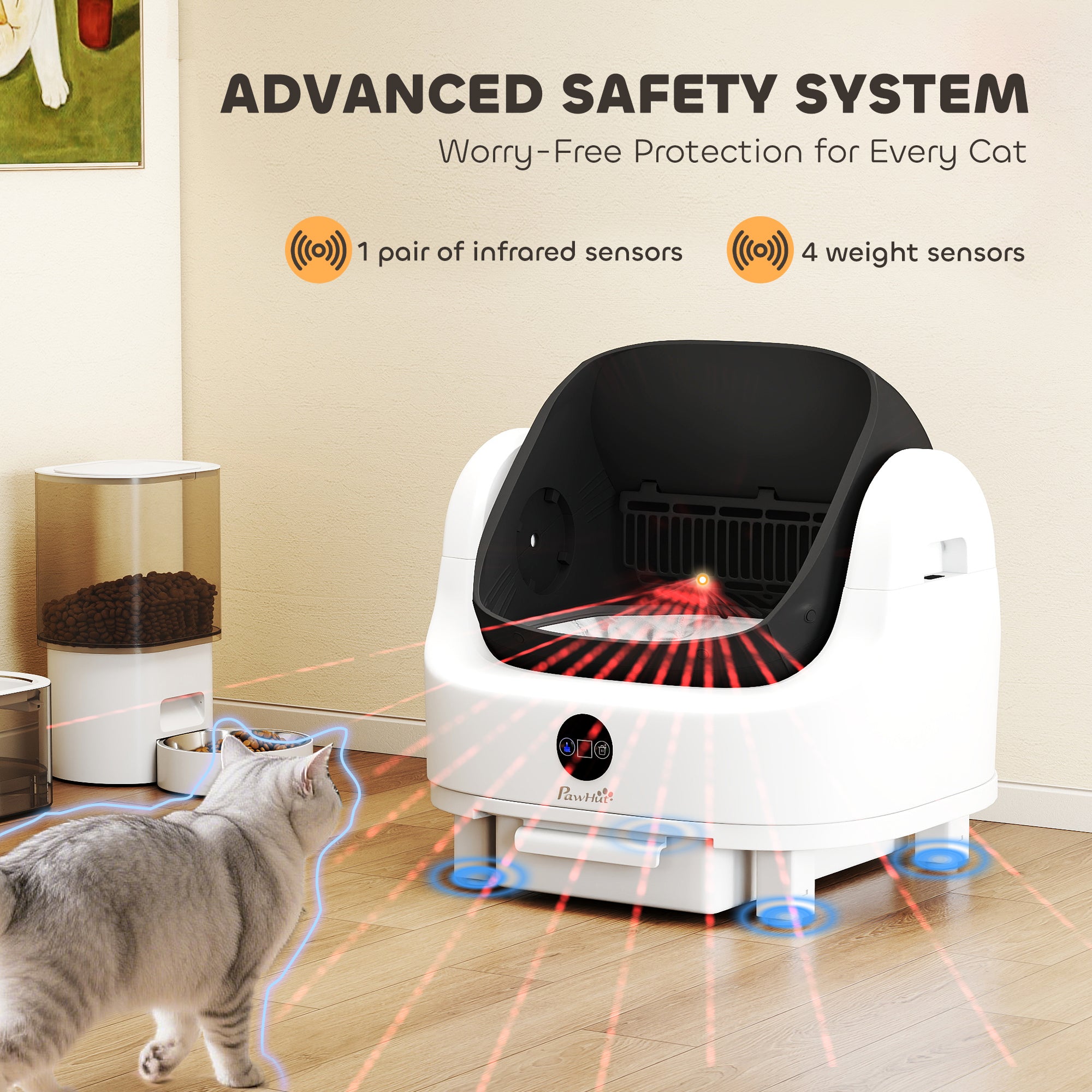 Open-Top Self Cleaning Cat Litter Box, Automatic Cat Litter Box with Integrated - view 3