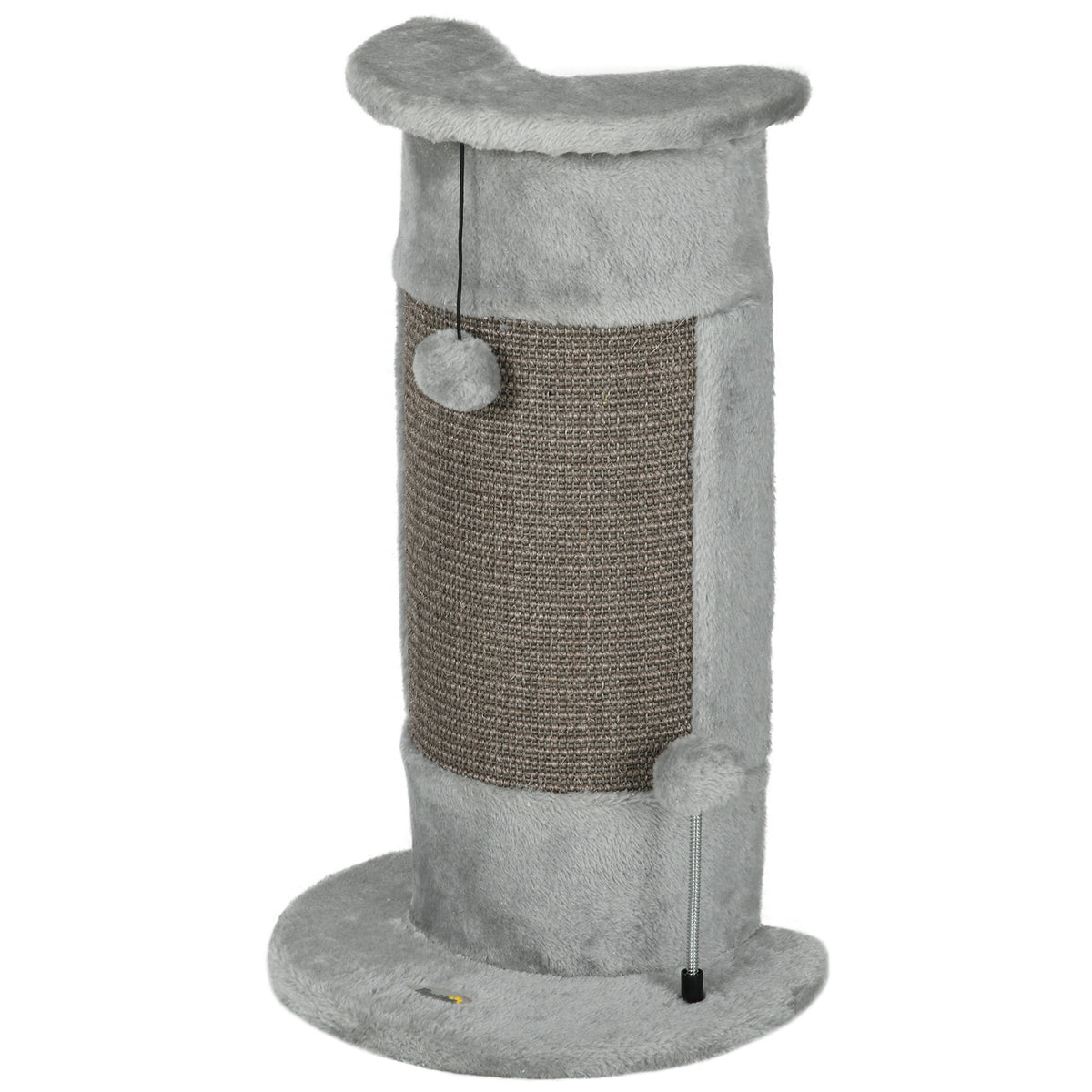 23" Cat Scratching Post with Covered Plush, Play Balls, for Indoor Cats