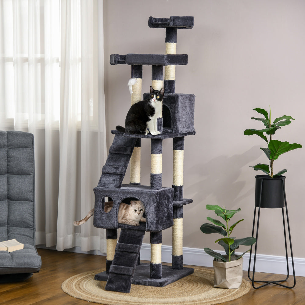 68-inch Multi-Level Cat Scratching Tree Kitty Activity Center Post Tower Condo - view 7