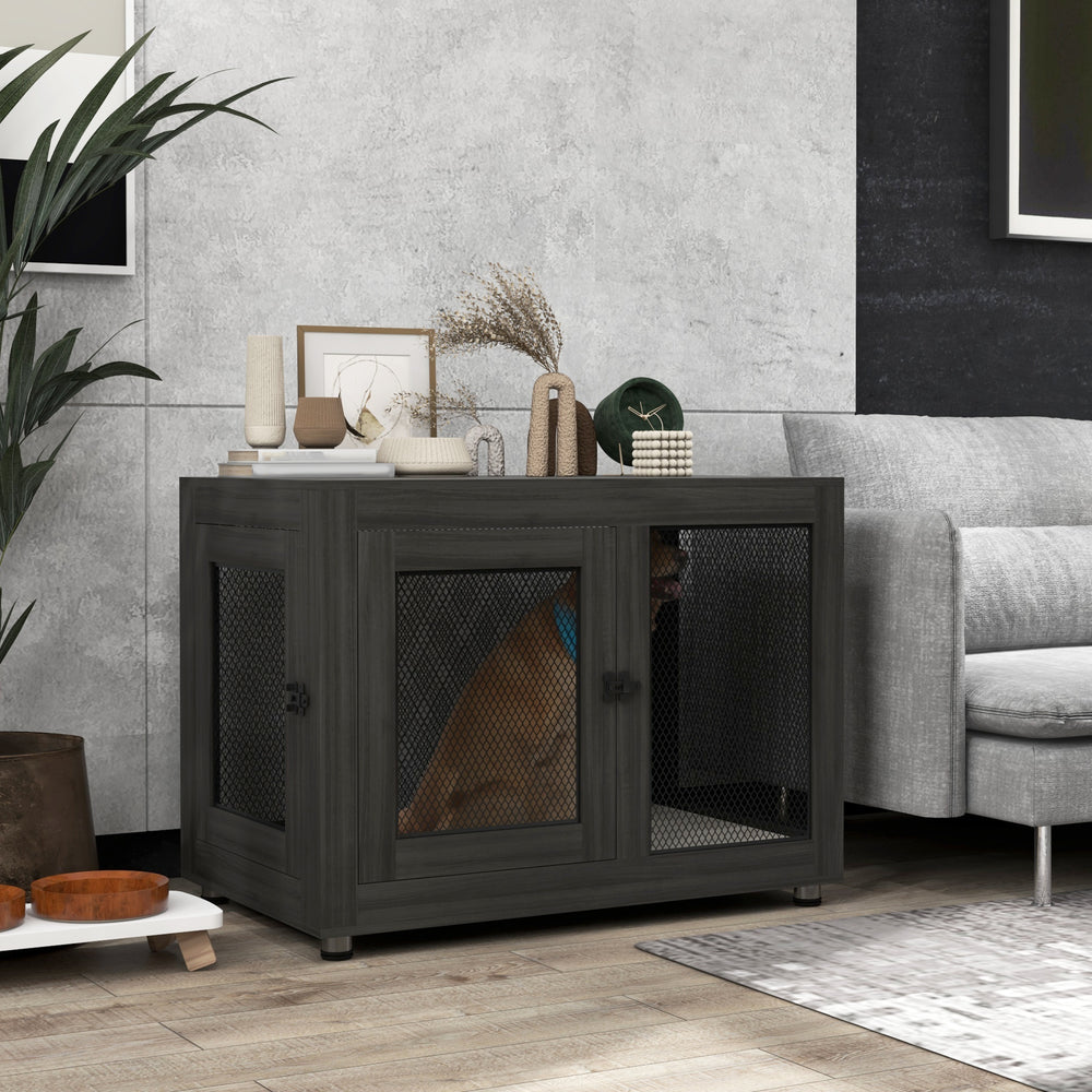 Pet Crate End Table with Water-resistant Cushion or Large Medium Dogs - view 7